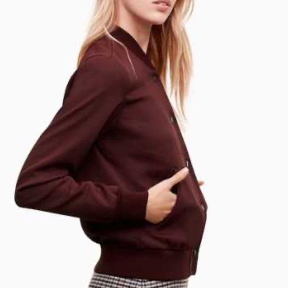 Burgendy Bomber Jacket | Wilfred Aritzia